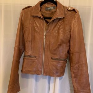 Brown leather jacket